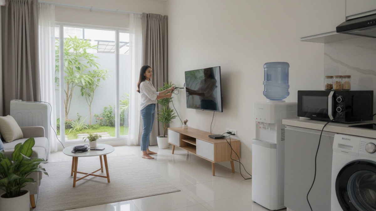 Cabut Peralatan Elektronik dari Stop Kontak Televisi, microwave, dispenser, charger, hingga mesin cuci untuk menghindari korsleting listrik 