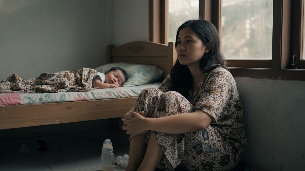 ibu pascamelahirkan mengalami baby blues dan depresi. 