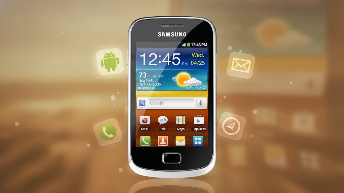 Ilustrasi nostalgia pengguna lama Android mengenang Galaxy Mini sebagai ponsel pertama mereka.