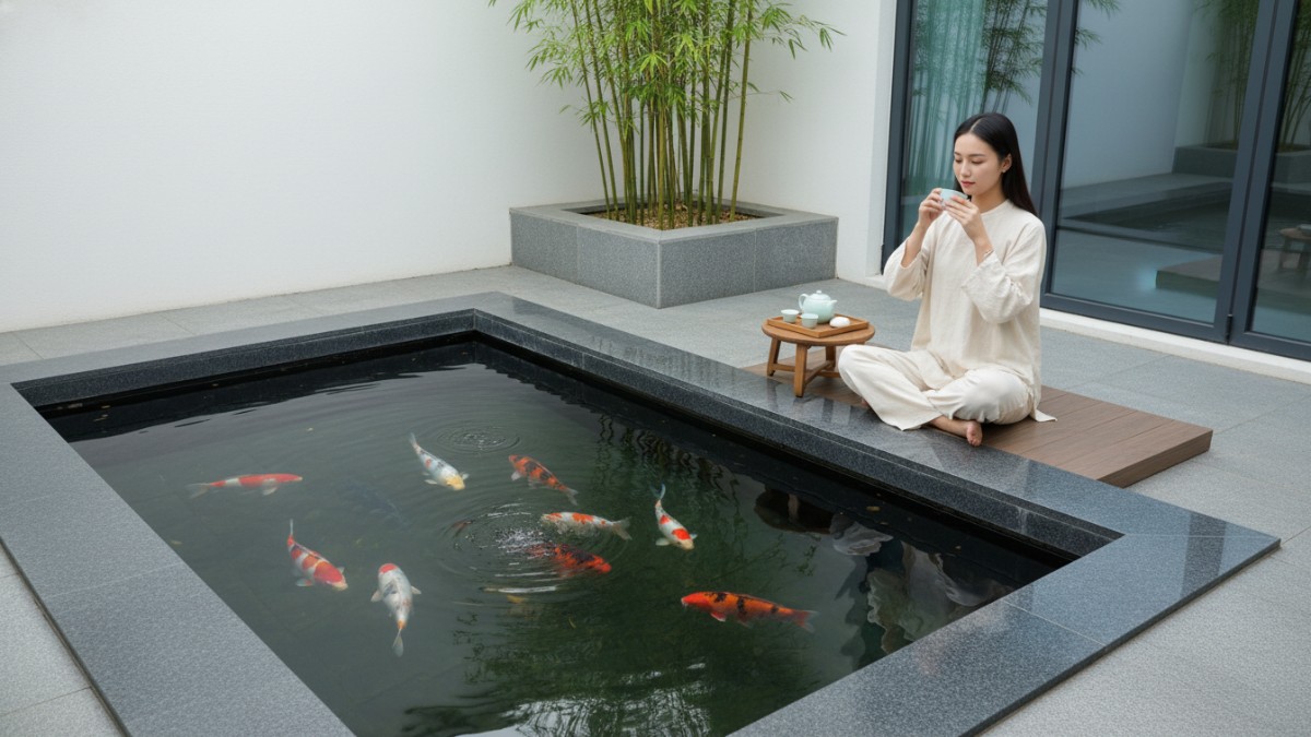 Kolam batu persegi