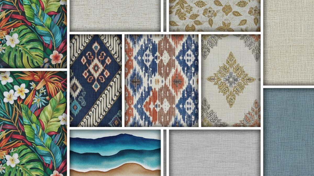 Beragam motif wallpaper tren 2026 mulai dari botanikal hingga tekstur kain.
