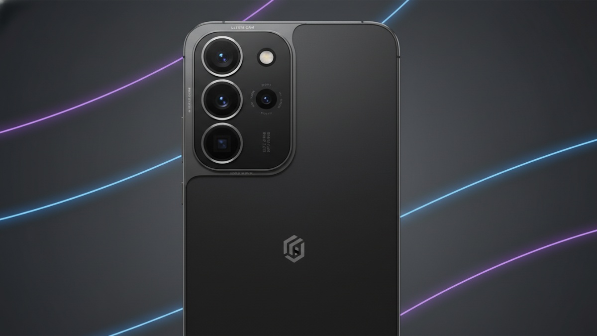 Smartphone desain modern dengan modul kamera besar yang memberi kesan premium di kelas entry hingga mid range.