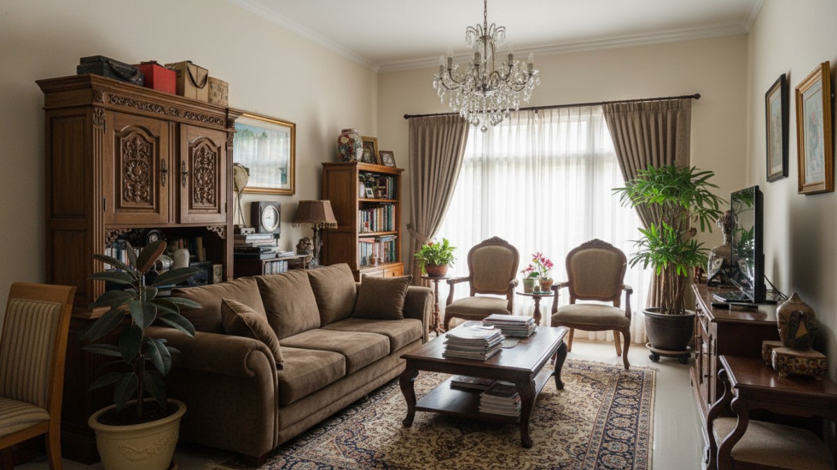 kesalahan memilih sofa besar pada ruang tamu kecil