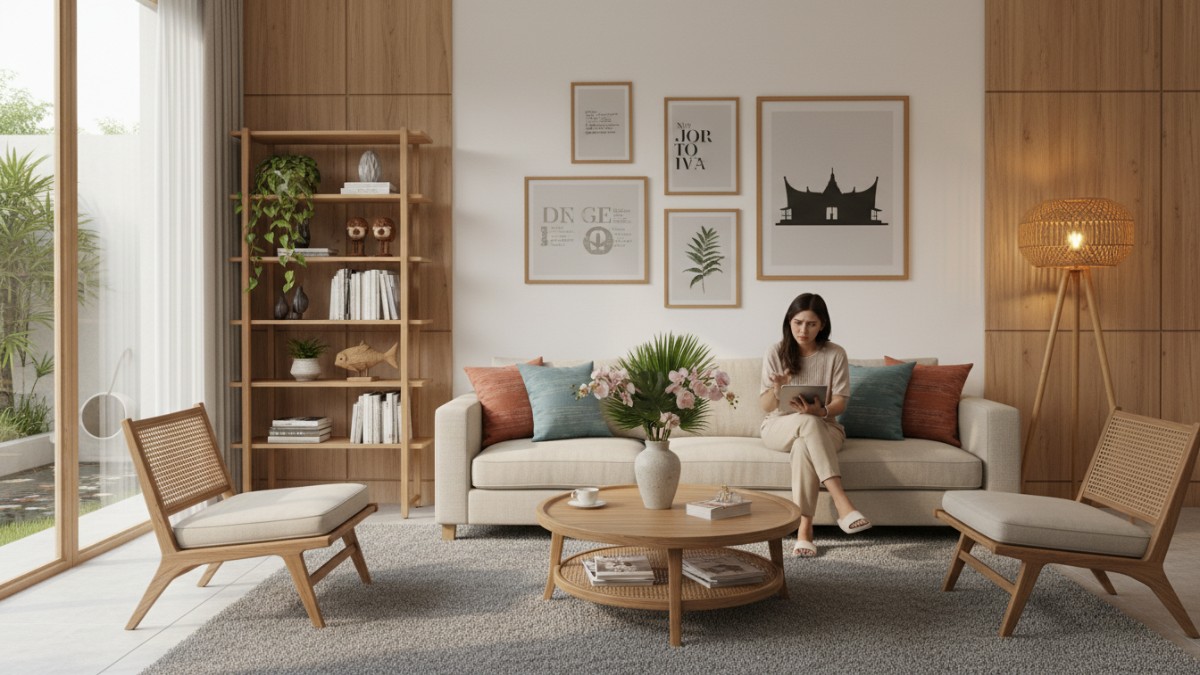 Ruang tamu rumah minimalis dengan dekorasi sederhana