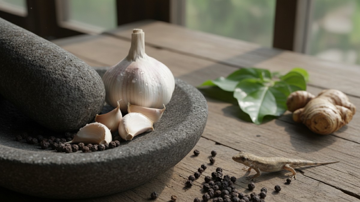 Bawang putih dan lada sebagai bahan alami pengusir cicak