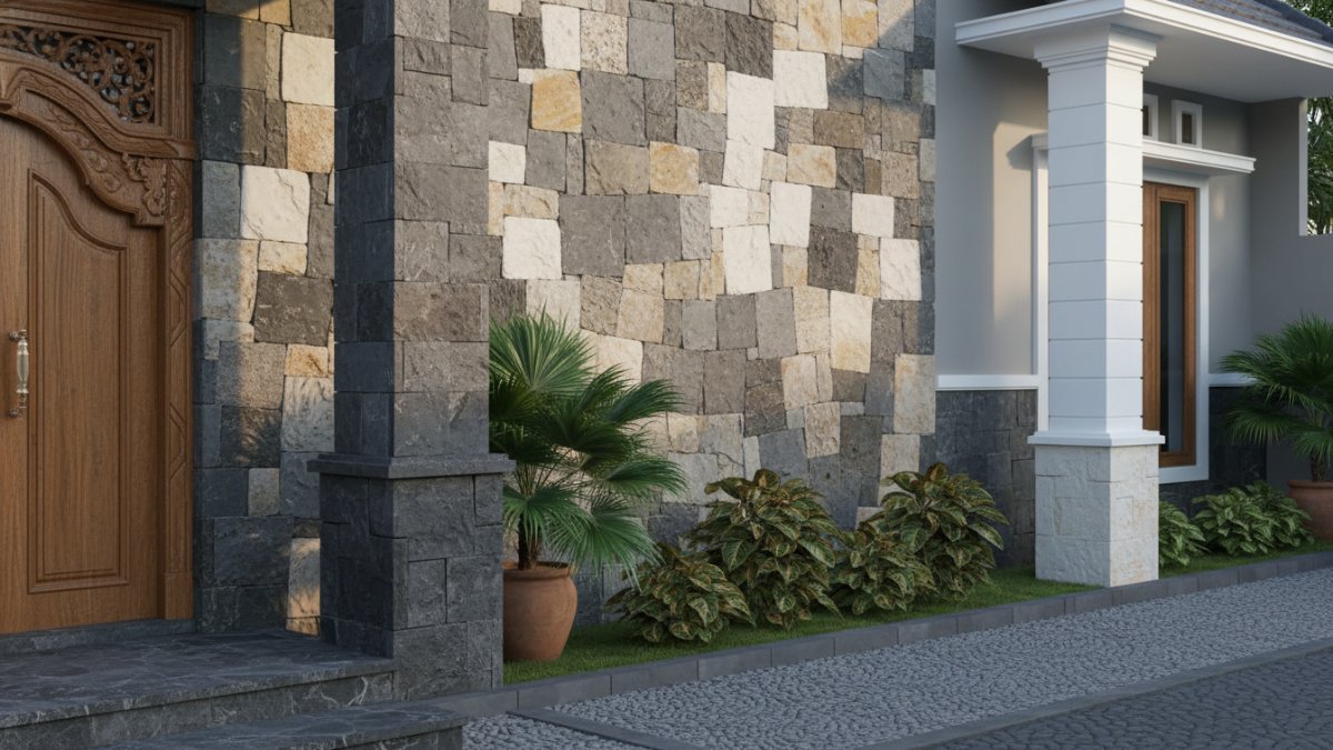 Contoh fasad rumah minimalis modern yang menunjukkan peran penting desain dinding luar bangunan.