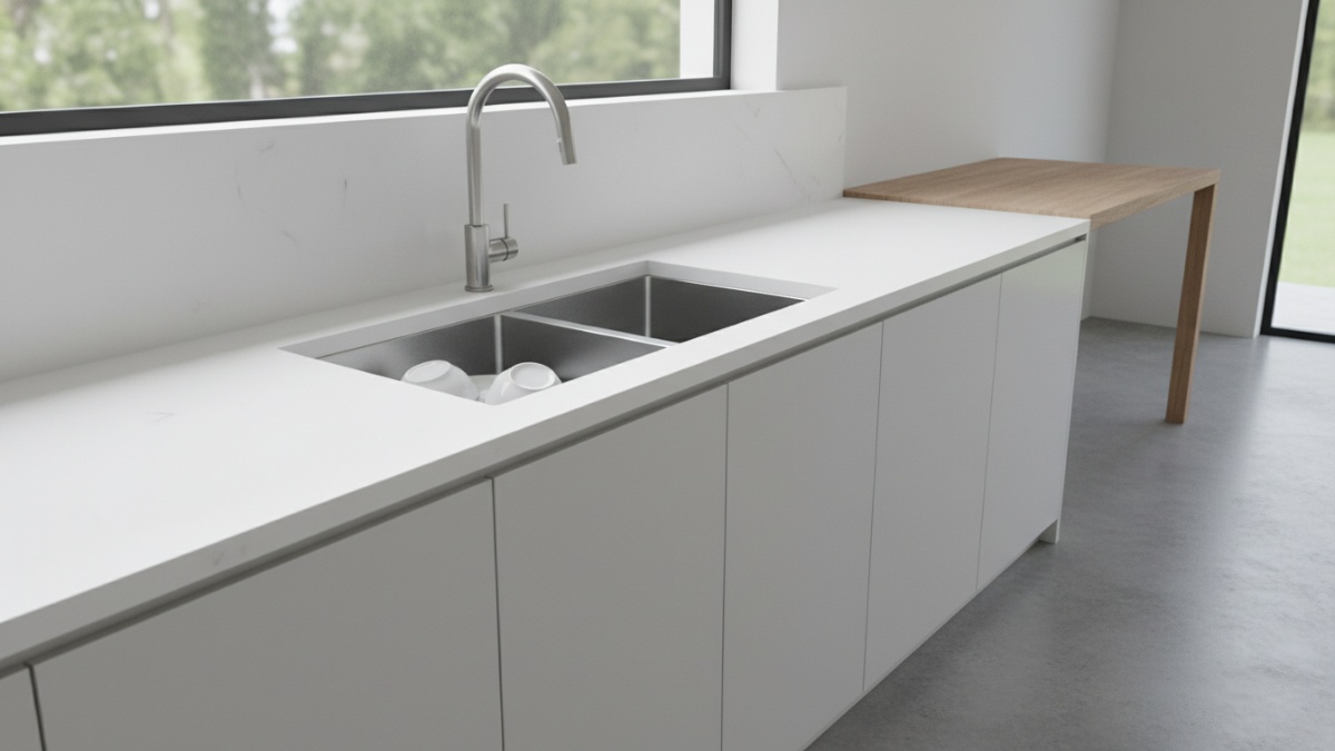 Westafel double bowl kompak