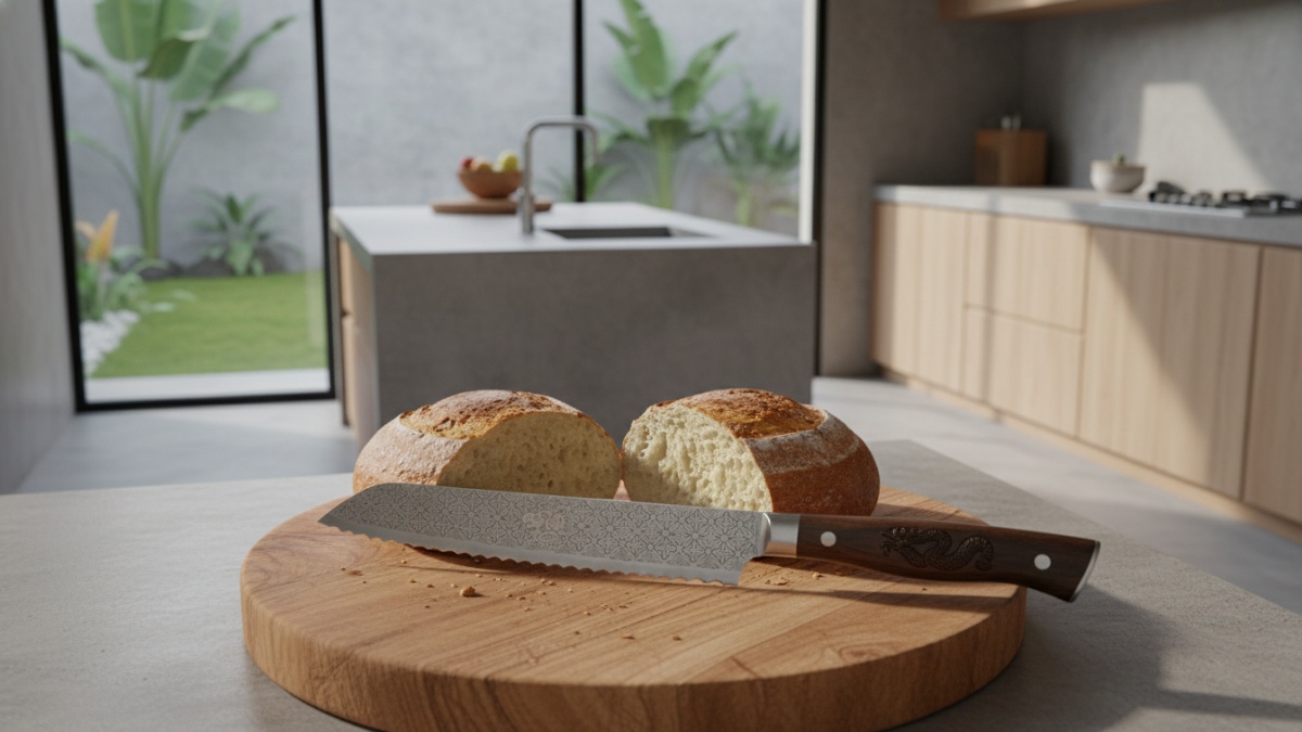 Bread knife Pisau roti memiliki gigi pada bilahnya