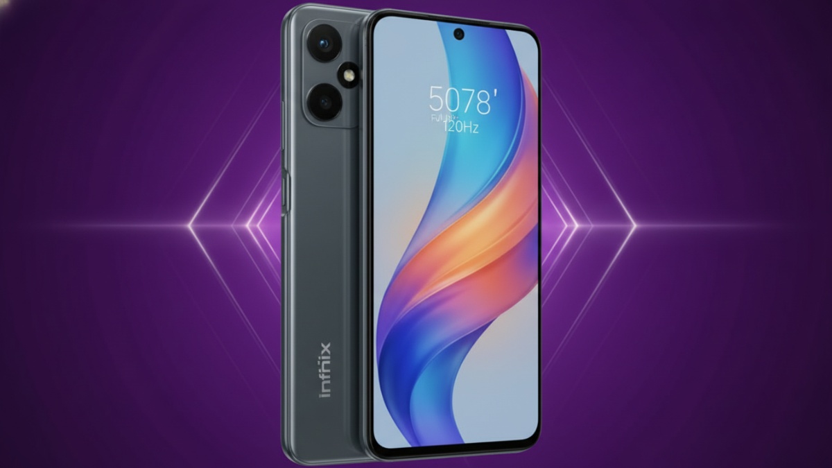 Layar besar 6,78 inci Full HD+ dengan refresh rate 120Hz pada Infinix Hot 50 4G.