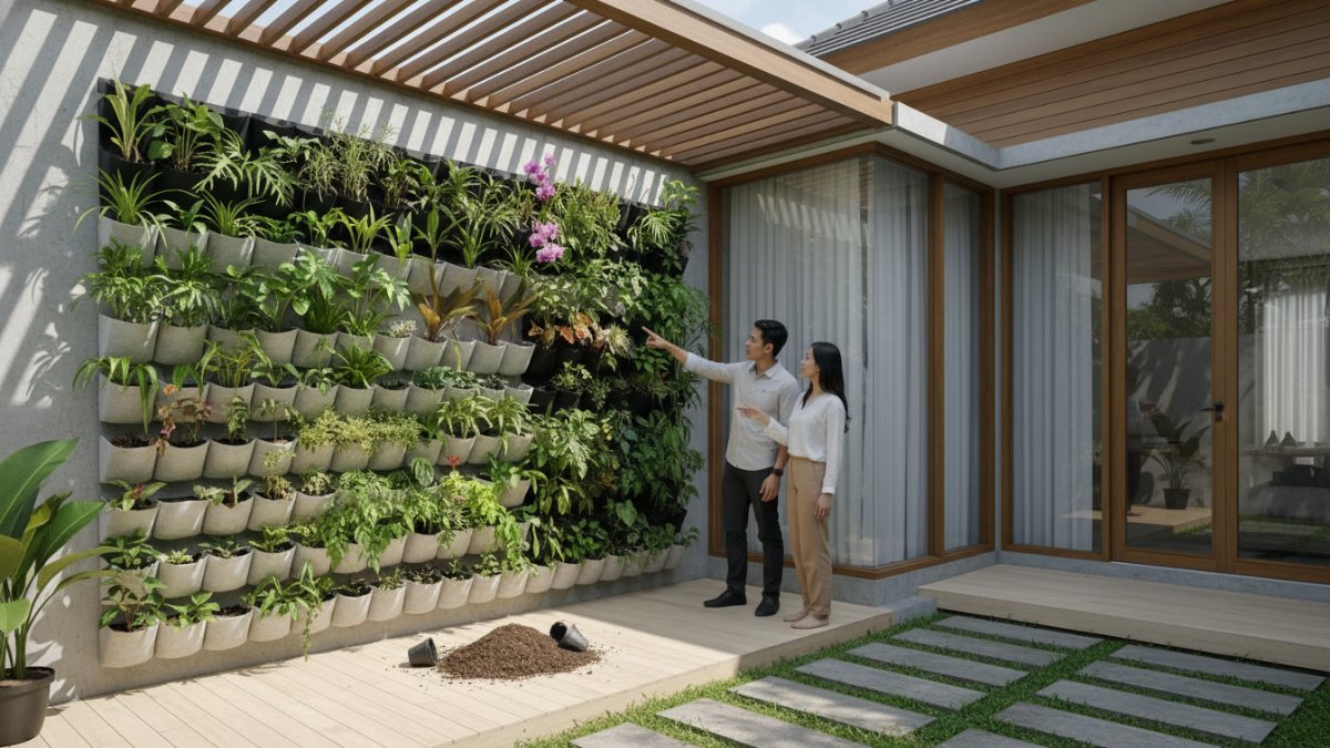 Kesalahan umum pemasangan vertical garden pada tembok rumah.