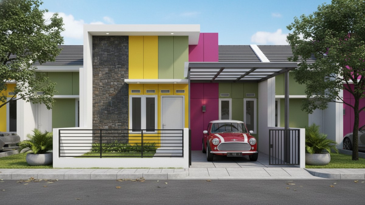 Pagar minimalis garis horizontal memberi tampilan lebih privasi dan elegan