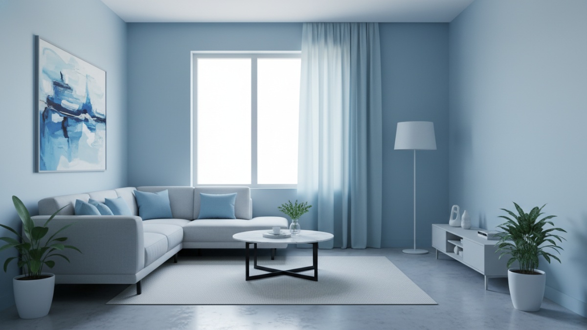 Warna ruangan biru muda