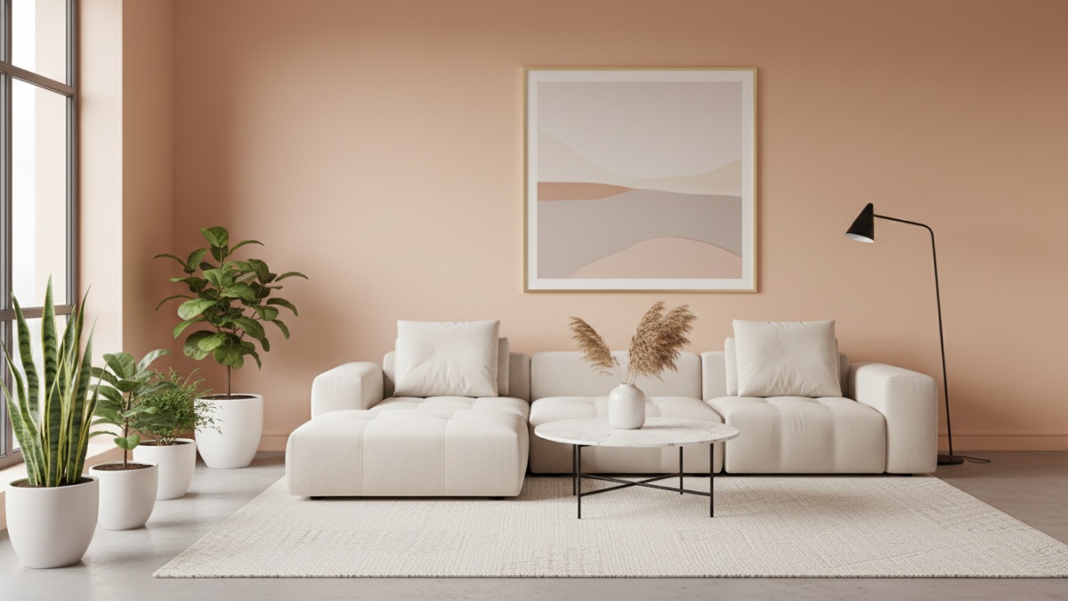 Warna dinding ruangan Peach lembut