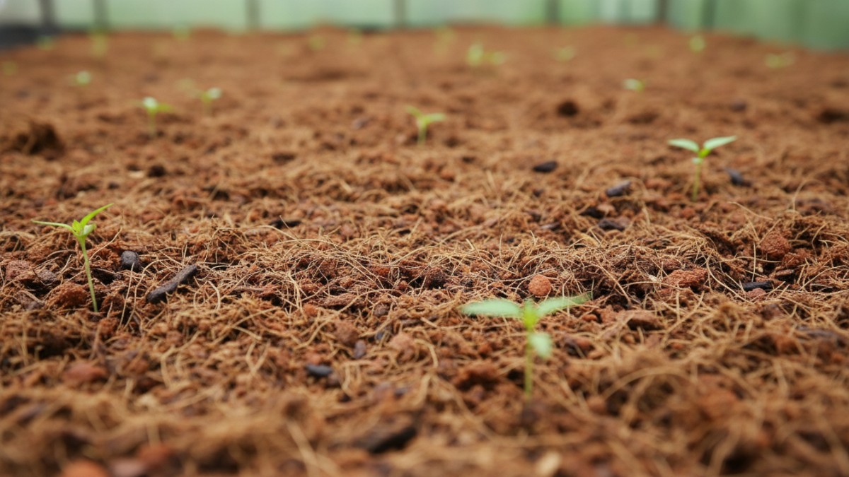 Tekstur cocopeat dari serbuk sabut kelapa sebagai media tanam alternatif cabai.