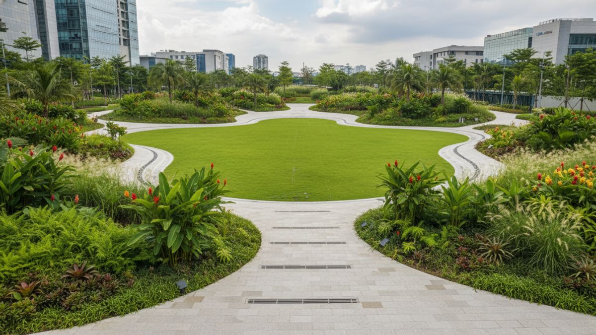 Taman lapangan multifungsi, dapat menjadi arena lapangan bermain di pusat perkotaan