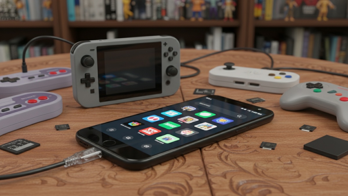 Instalasi emulator Android pada smartphone untuk menjalankan berbagai game konsol klasik.