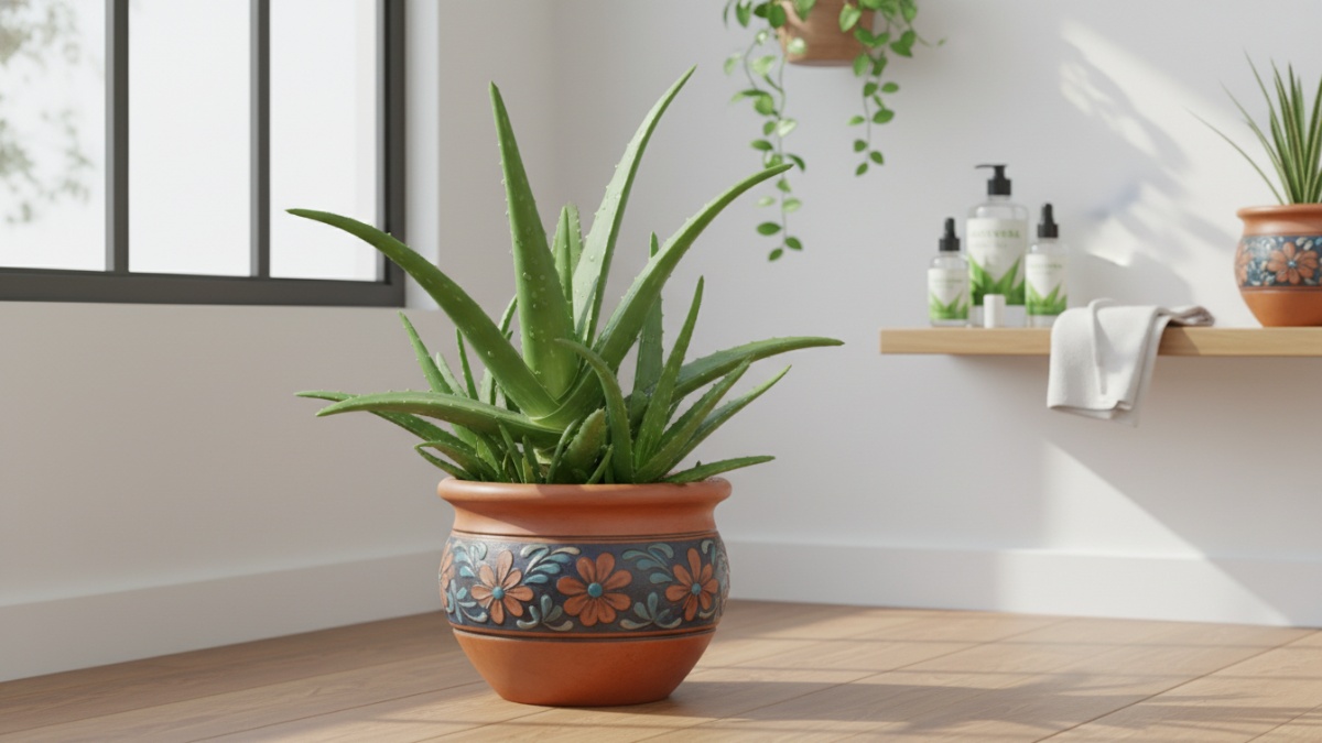 Aloe Vera Selain dikenal sebagai tanaman obat, lidah buaya termasuk tanaman penyimpan air alami. Daunnya yang tebal berisi gel menyimpan cadangan air cukup banyak. Penyiraman satu minggu sekali biasan