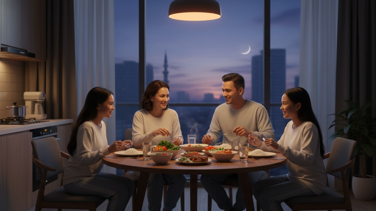 Ilustrasi suasana sahur menjelang Subuh di bulan Ramadhan yang menggambarkan momen penting sebelum menjalankan ibadah puasa.