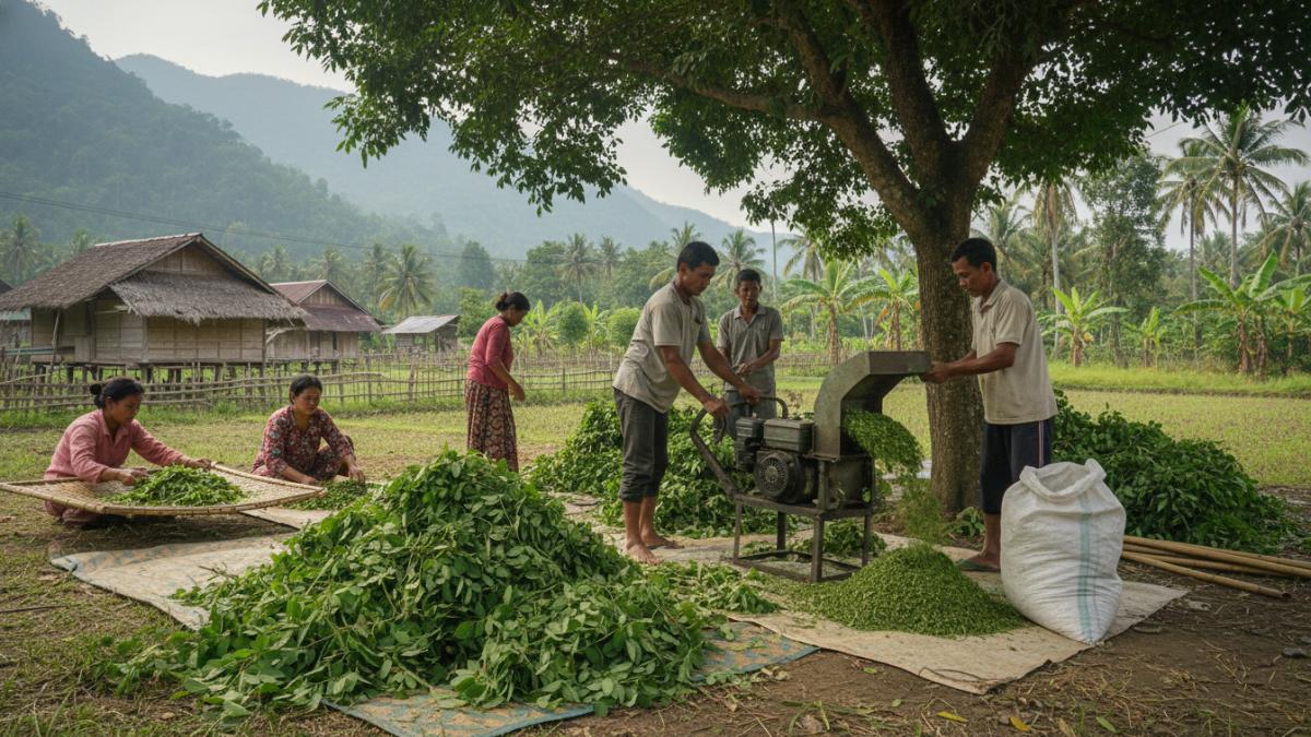 Proses mengolah tanaman liar menjadi pakan ternak bergizi