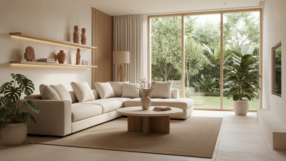Beige adalah warna netral yang memberikan kesan hangat. 