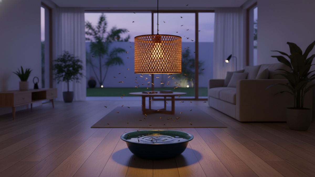 Ilustrasi lampu rumah dan pencahayaan yang mempengaruhi kedatangan laron
