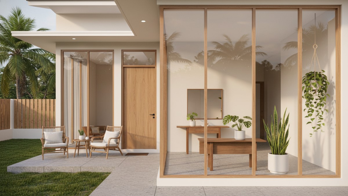 Tanaman indoor kecil sebagai aksen hidup Tanaman seperti monstera mini, lidah mertua, atau pothos cukup populer karena tahan kondisi ruang. Selain murah, tanaman memberi kontras warna alami. Banyak pe