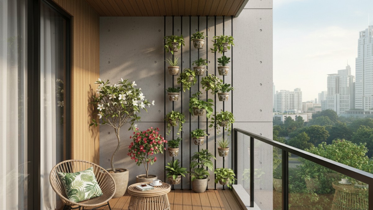 Inspirasi desain balkon taman kecil