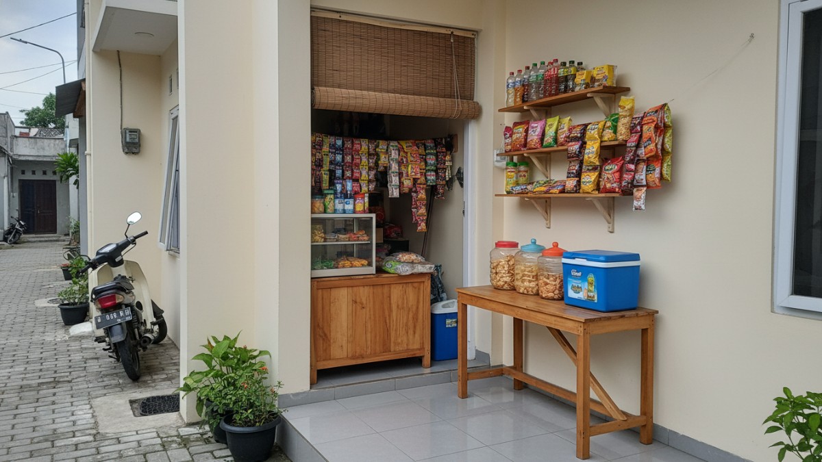 Warung sudut tembok rumah