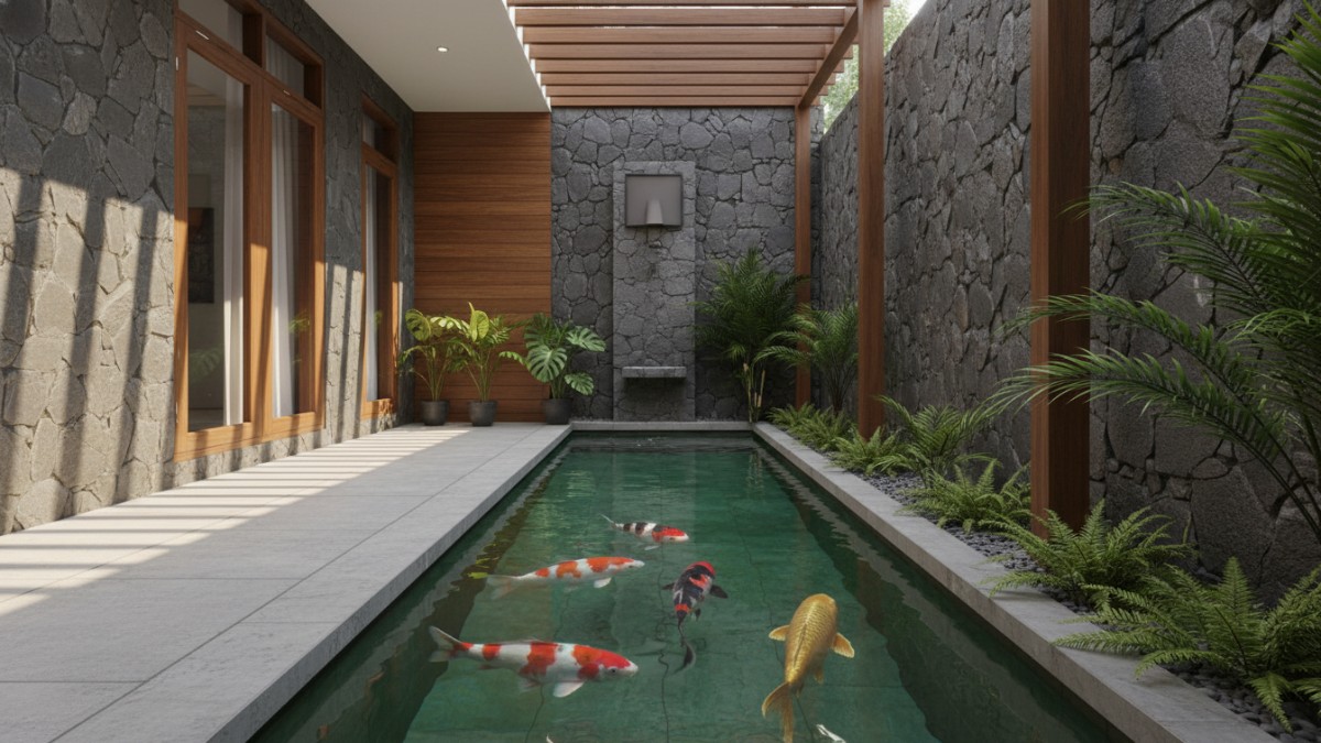 Kolam koi linear minimalis