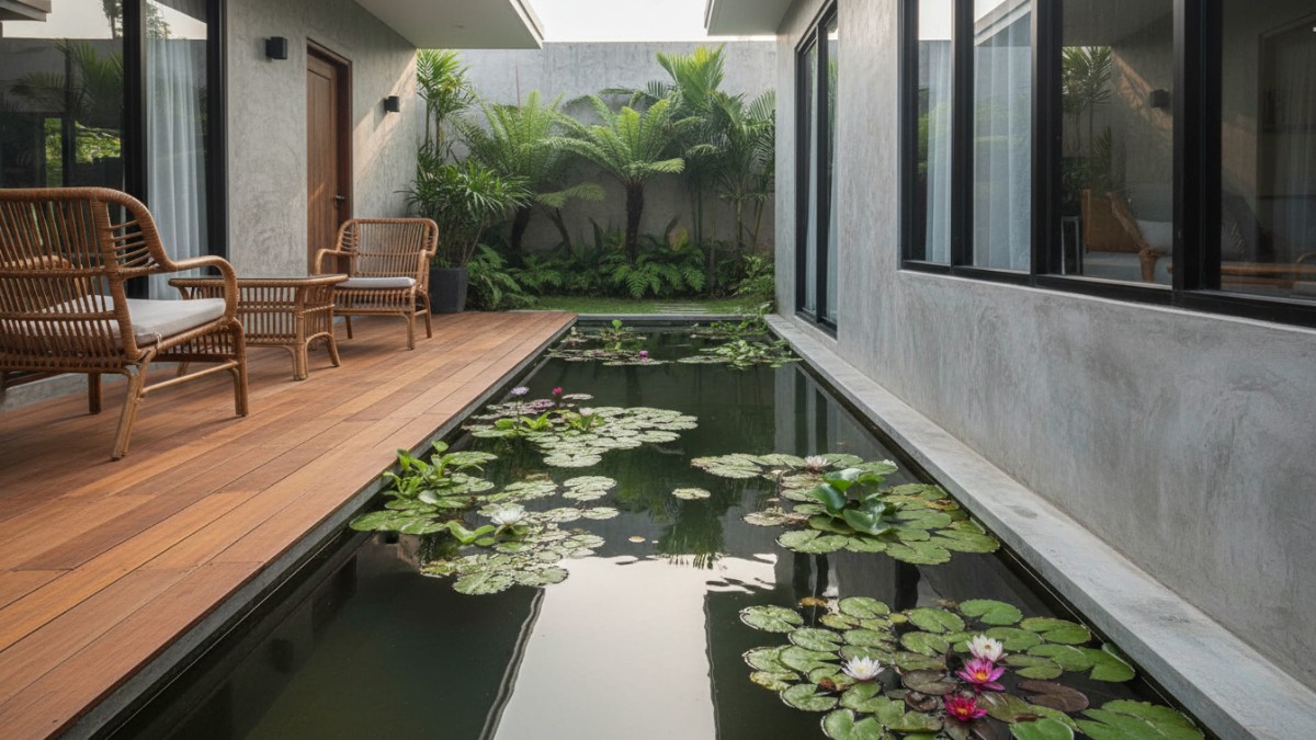 Kolam kombinasi tanaman air