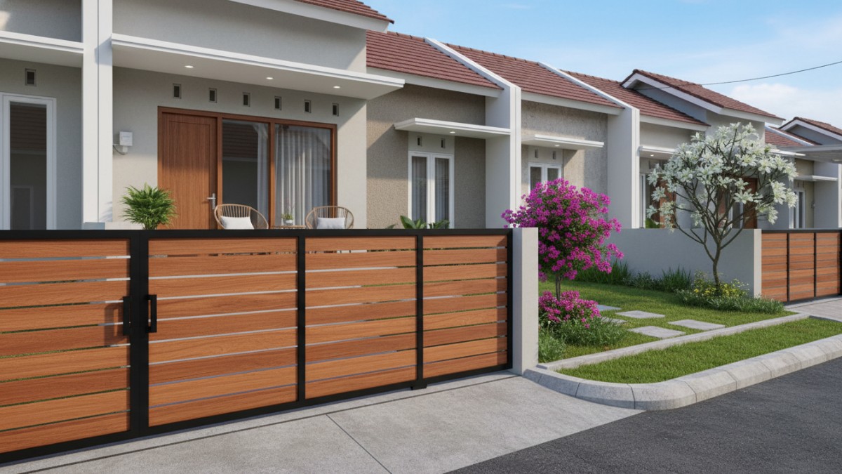 Rumah subsidi pagar kayu