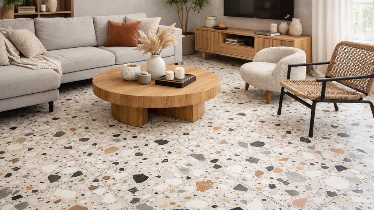 Keramik motif teraso.