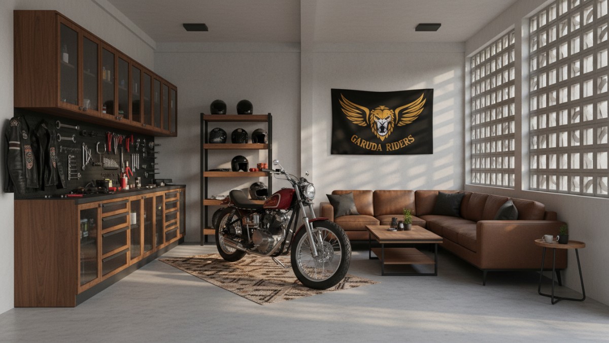 Garasi merangkap markas geng motor