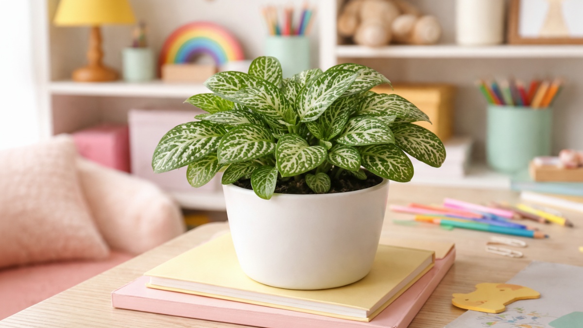 Fittonia (Nerve Plant) di kamar anak.