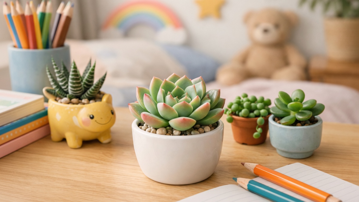 Sukulen Mini di kamar anak.