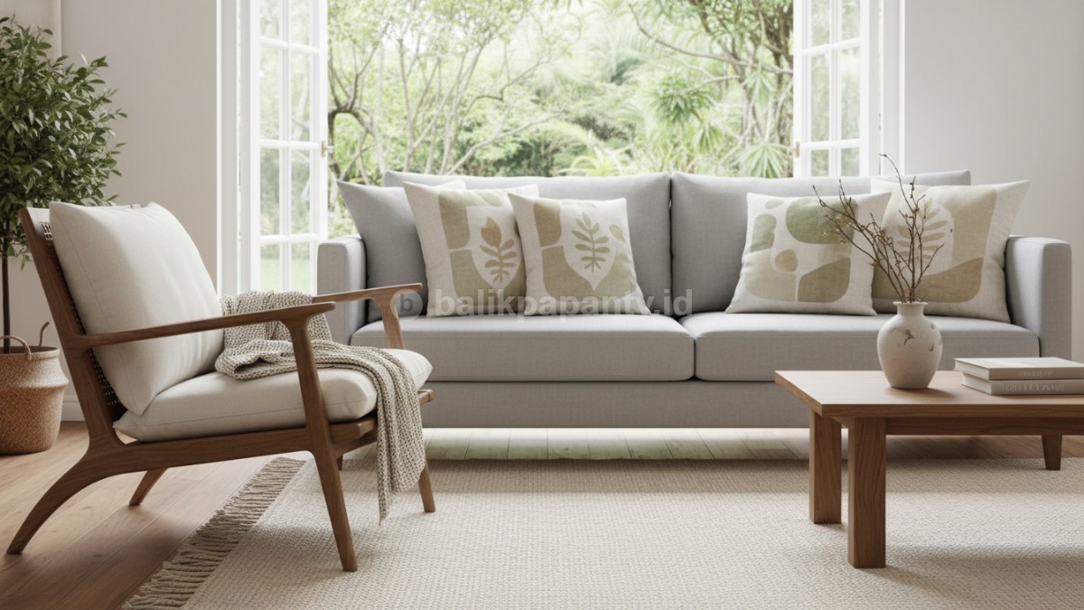 Tekstil Ruang Tamu Berbahan Linen dan Katun Organik