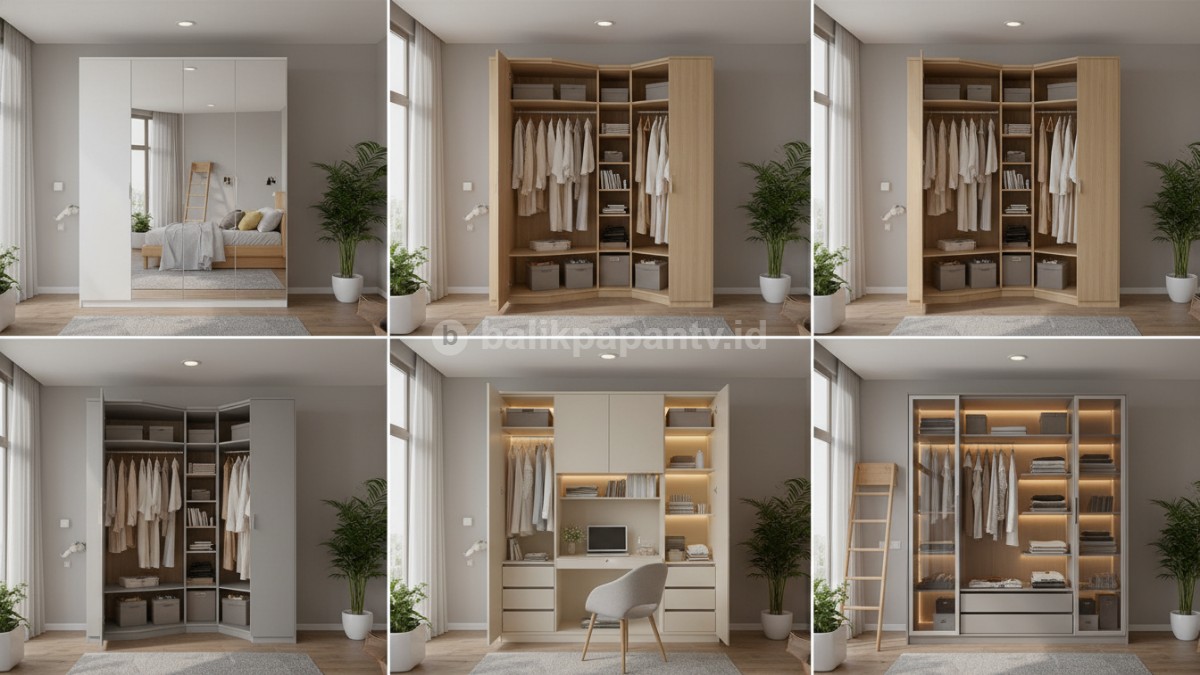 Galeri 6 model lemari mulai dari gaya terbuka hingga multifungsi meja kerja yang sangat inspiratif.