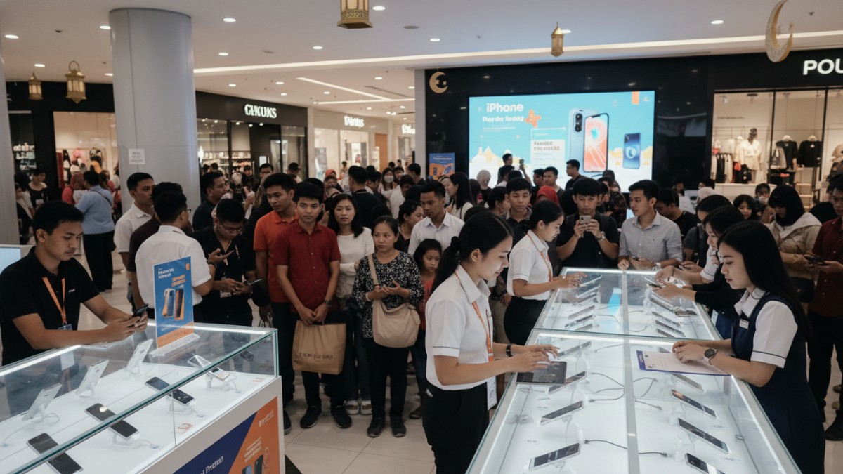 Gerai sewa iPhone ramai pengunjung jelang Lebaran