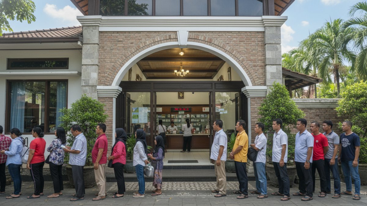 Aktivitas di Pegadaian meningkat dengan antrean warga