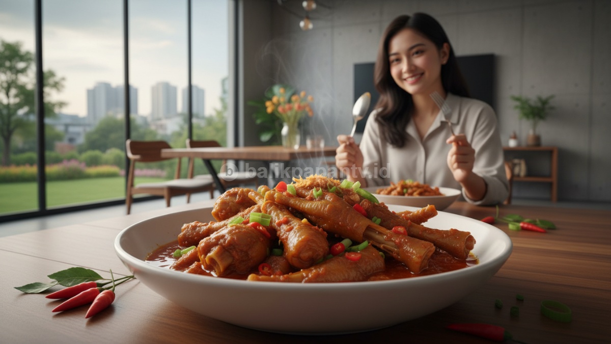 Ceker ayam empuk berbumbu dalam mangkuk, tampilan menggoda dan siap disantap hangat di rumah. 