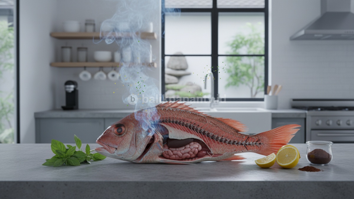 Ilustrasi struktur ikan dan sumber bau amis 