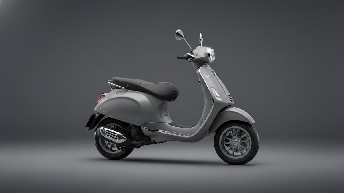 Vespa Sprint S Tech 180 warna Grey Travolgente tampil elegan dengan desain modern dan mesin baru