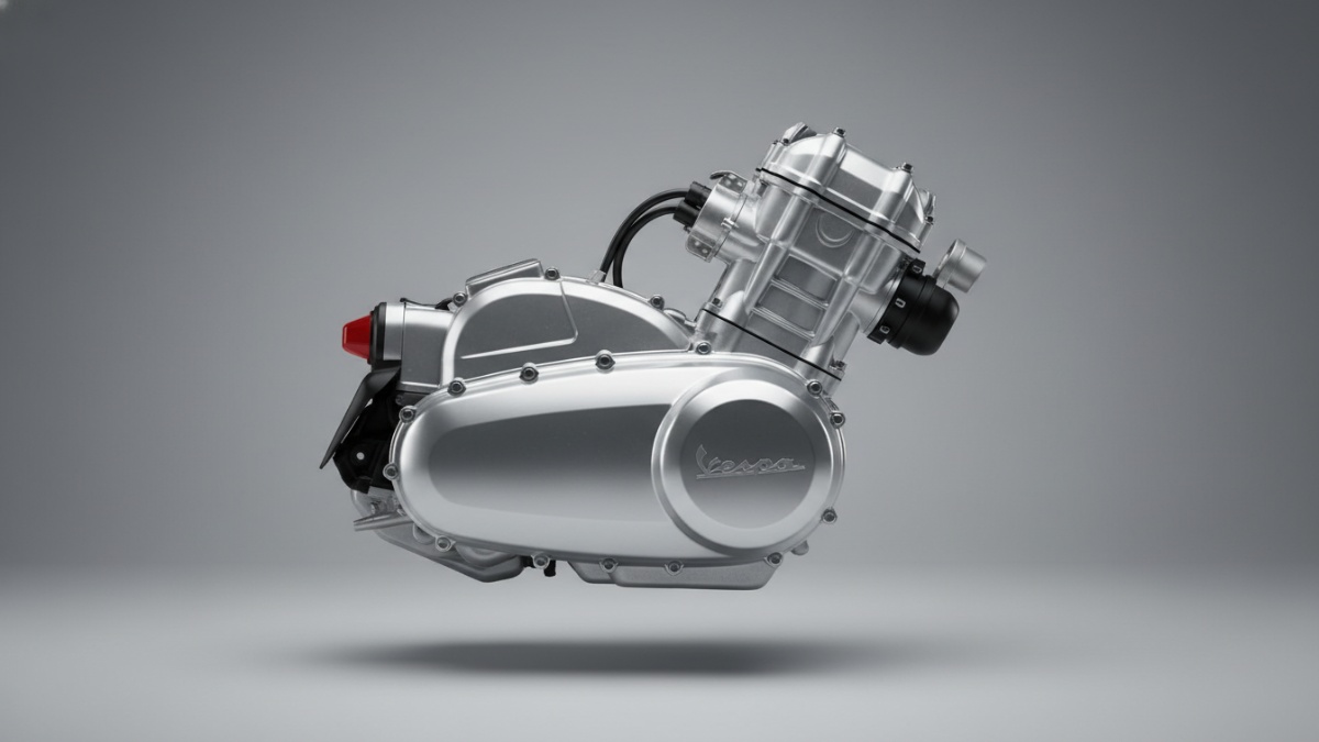 Mesin Vespa 180cc terbaru dengan tampilan clean dan performa lebih halus