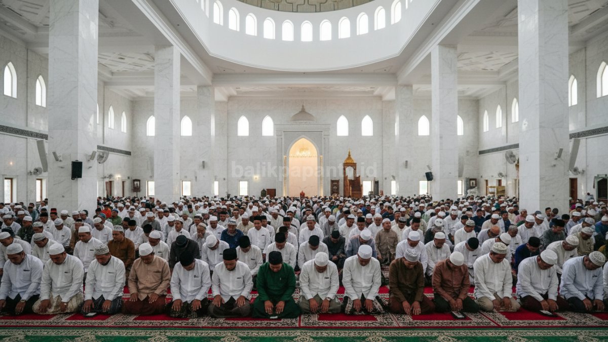 bJamaah memenuhi masjid setelah salat Id untuk melanjutkan salat Jumat 