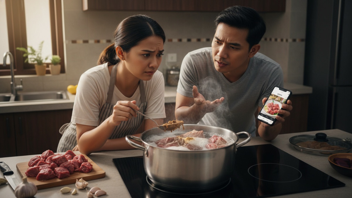 Contoh kesalahan umum saat merebus daging di rumah 