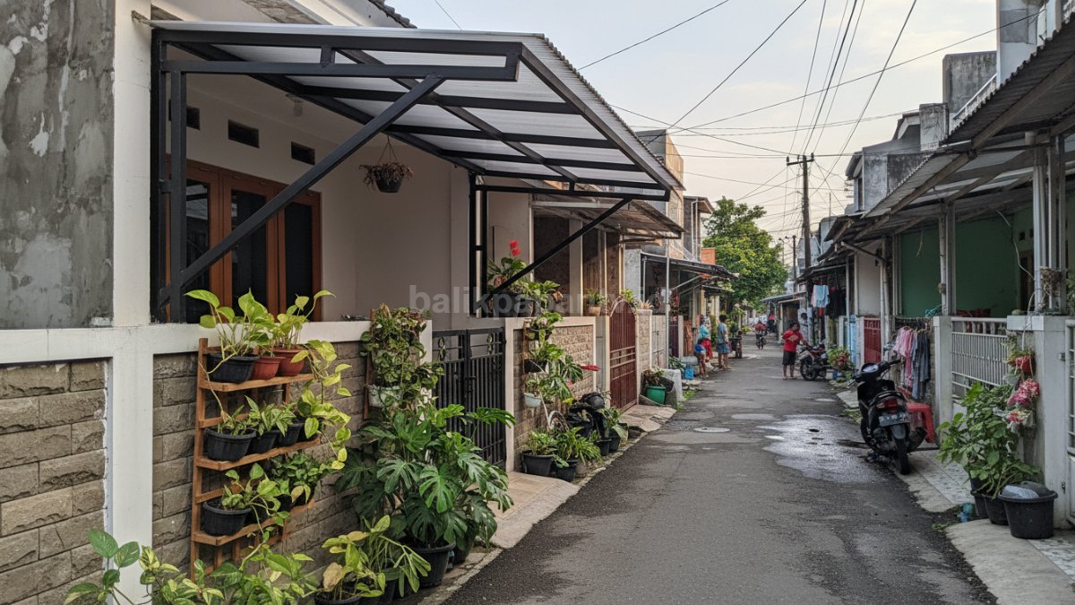 Kanopi gantung tanpa tiang penyanggah depan