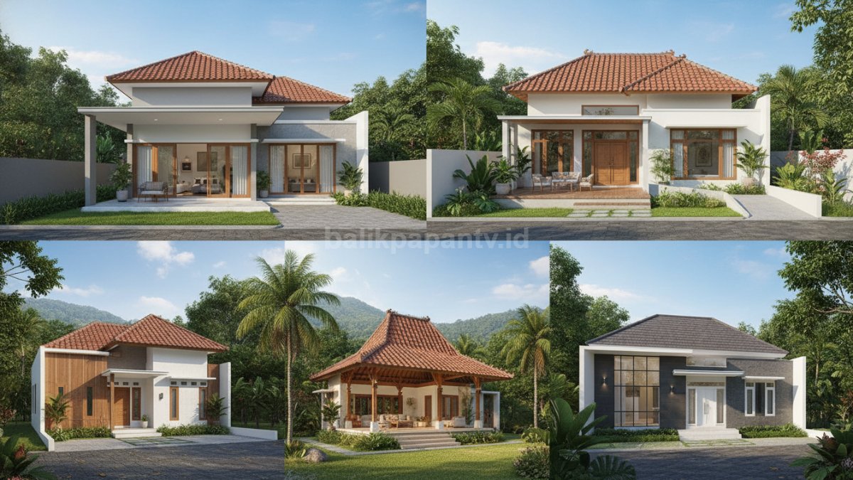 Ilustrasi beberapa model rumah 1 lantai mulai dari konsep open space, teras luas, hingga desain minimalis modern untuk lansia