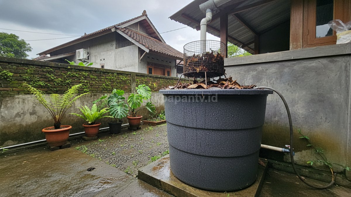 Filter sederhana untuk menyaring air hujan sebelum masuk tangki