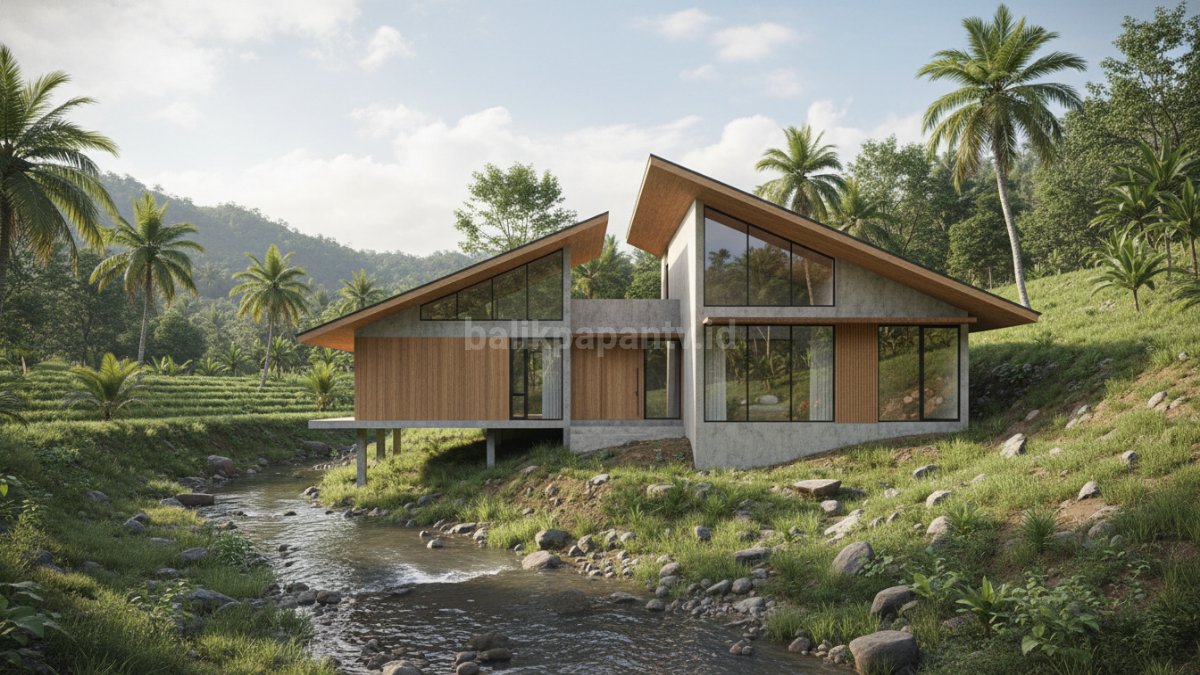 Struktur atap miring dan estimasi biaya pembangunan rumah modern