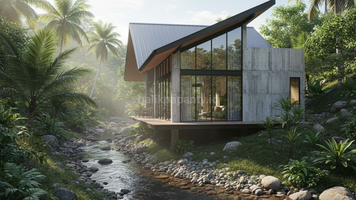 Rumah kaca tropis dengan rangka baja ringan